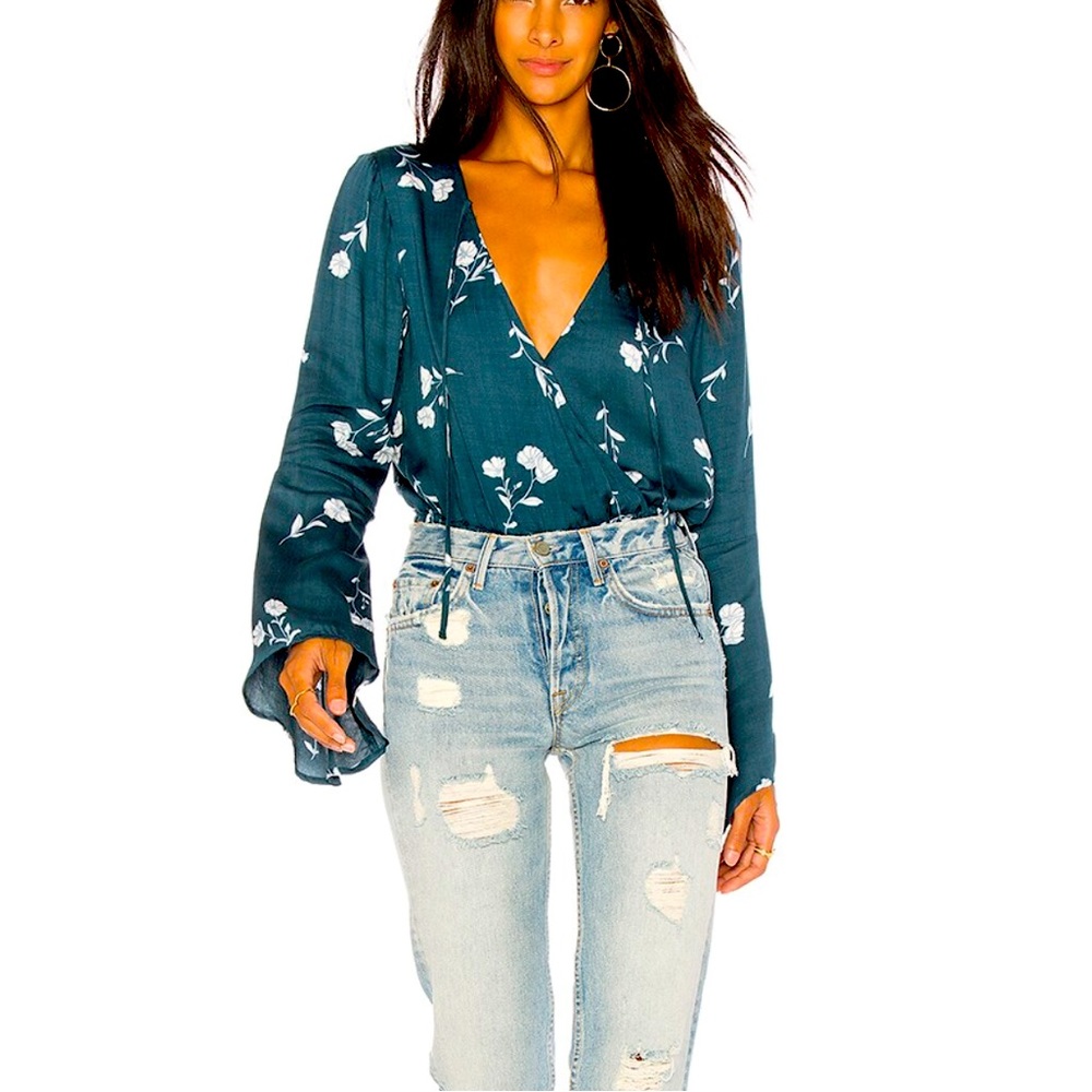 MinkPink Butterfly Sleeve Bodysuit